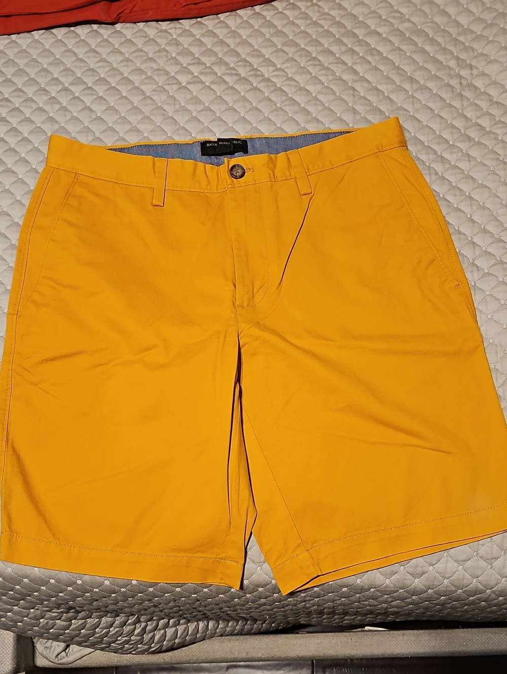 Banana Republic Men's Bright Yellow Flat-Front Chino Shorts